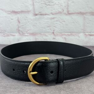 Authentic Gucci Black Grained Leather Belt 573325 70/26